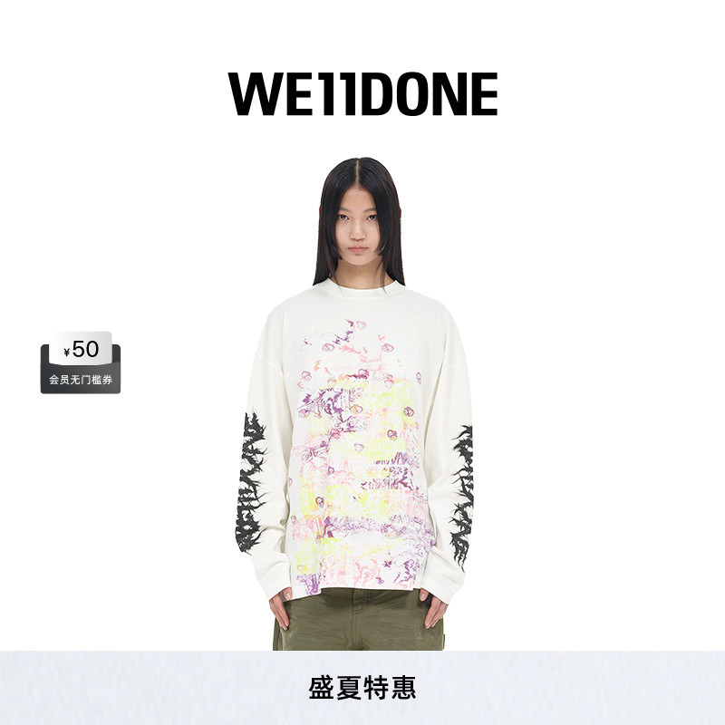 中性长袖WE11DONE印花