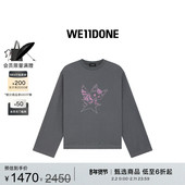 T恤 宽松休闲怪兽印花圆领长袖 明星同款 WE11DONE中性男女同款