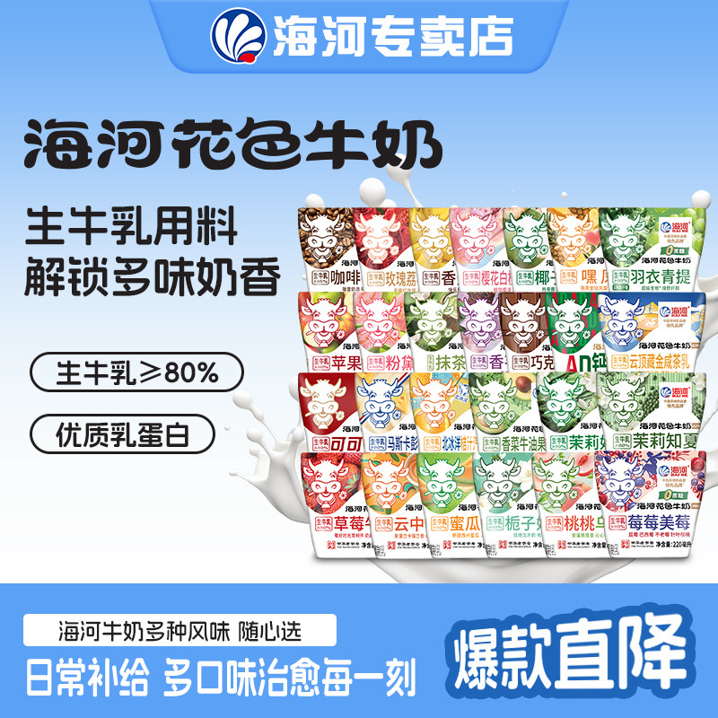 海河牛奶10袋20多种口味早餐奶