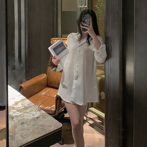 御姐风秘书性感纯欲夏天上衣衬衣套装jk制服修身ol职业白衬衫女夏