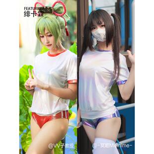 驾驶训练服]赛博布鲁马反光体操服学生短裤