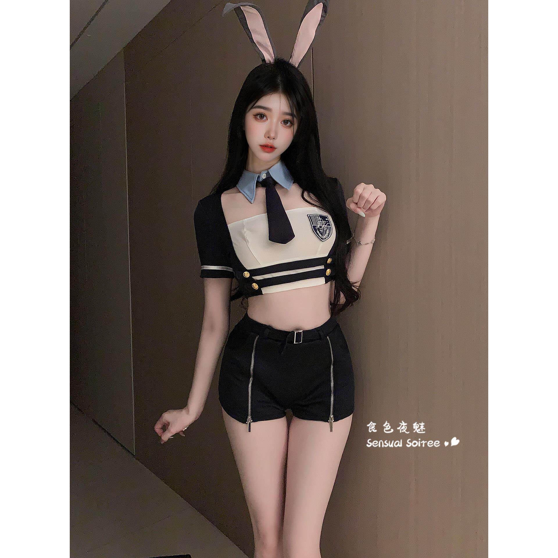 性感兔子警官抹胸短裙COS服