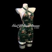 诡计多端 情侣「绿野仙踪」新中式 高级感qqny挂脖性感旗袍内衣女