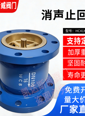 HC41X-16法兰消音消声止回阀立式卧式碳钢单向阀DN80 100 150 200