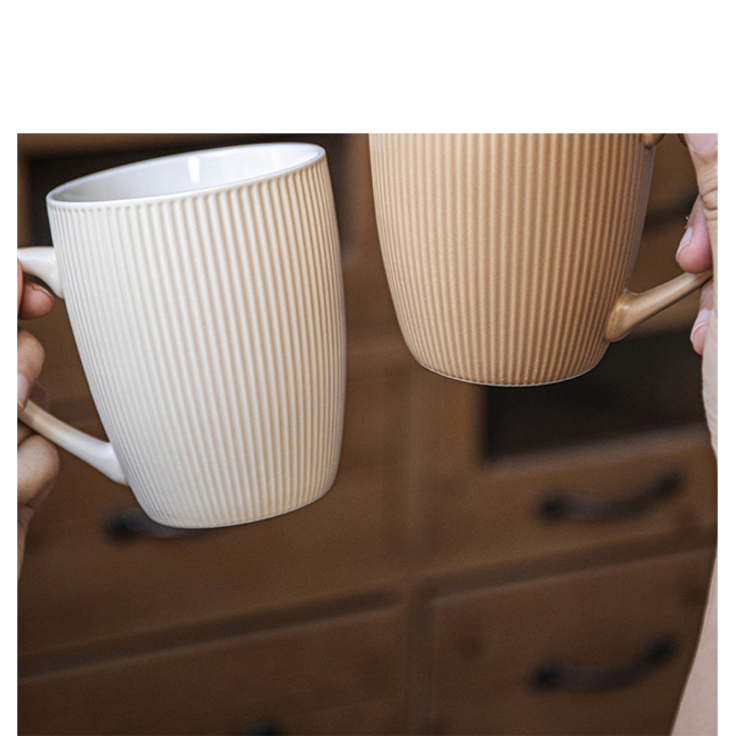 茉白家居家庭陶瓷水杯6个带托盘客厅茶杯一套家用客厅茶杯陶 炒嫂