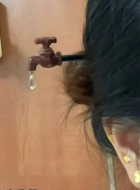 新中式水龙头木发簪盘发