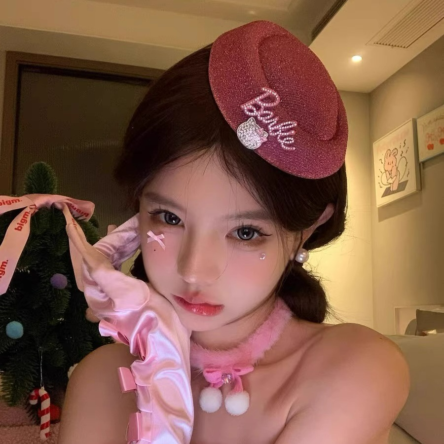 字母贝雷帽子女秋冬季水钻英文羊毛帽新款文艺复古新款字母印花