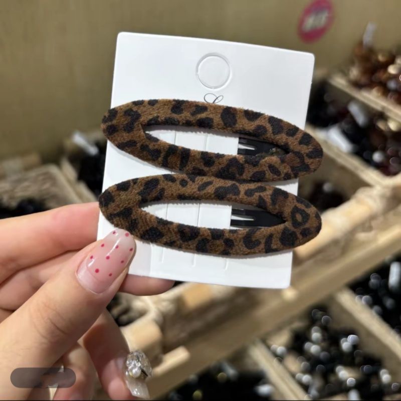复古豹纹bb夹侧边夹女2025新款高级感前额碎发刘海夹发夹气质发饰