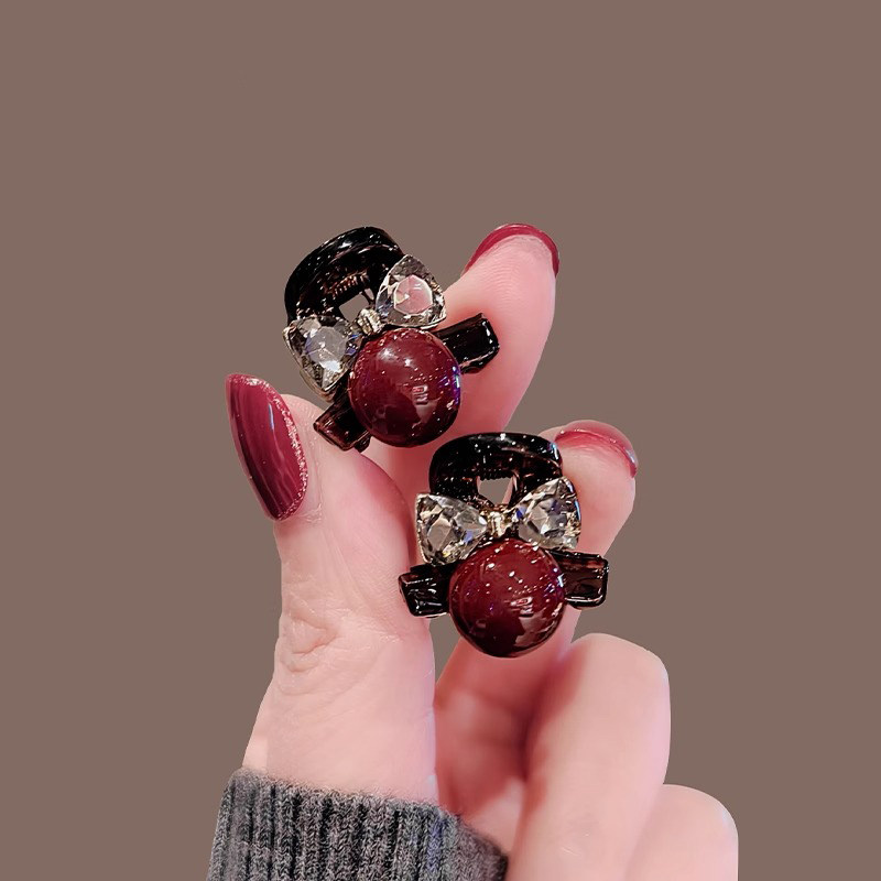 高级感精致蝴蝶结闪钻发抓复古红色豆豆小发抓公主头编发鲨鱼夹子,饰品/流行首饰/时尚饰品新,发饰,淘宝优惠券,粉丝福利购,淘宝优惠卷