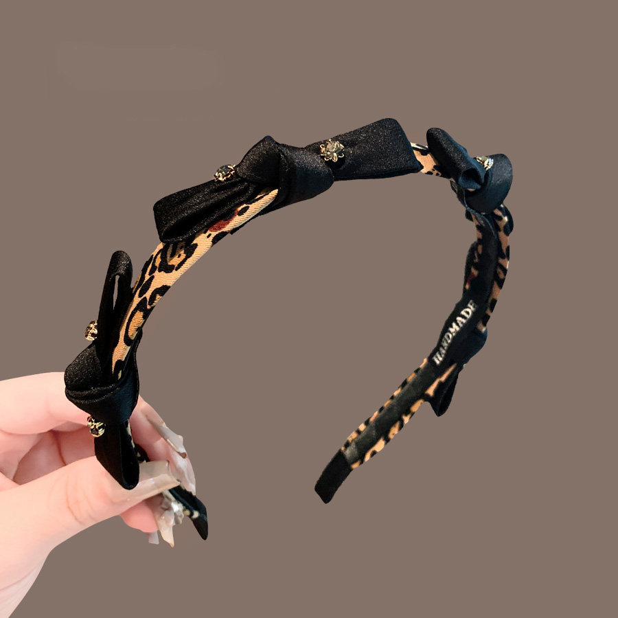 黑色精致小蝴蝶结发箍气质豹纹水钻甜美风少女盘压发饰头箍头饰,饰品/流行首饰/时尚饰品新,发饰,淘宝优惠券,粉丝福利购,淘宝优惠卷