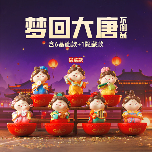 【梦回大唐仕女不倒翁】国潮古风盲盒小摆件毕业同学互赠生日礼物