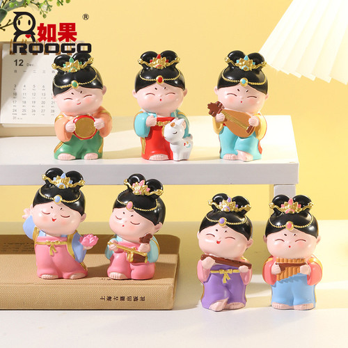 唐小圆敦煌飞天手办盲盒创意古风仕女可爱摆件甘肃文创旅游纪念品