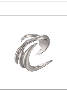 液化龙爪男士戒指小众个性不规则设计款开口戒指环