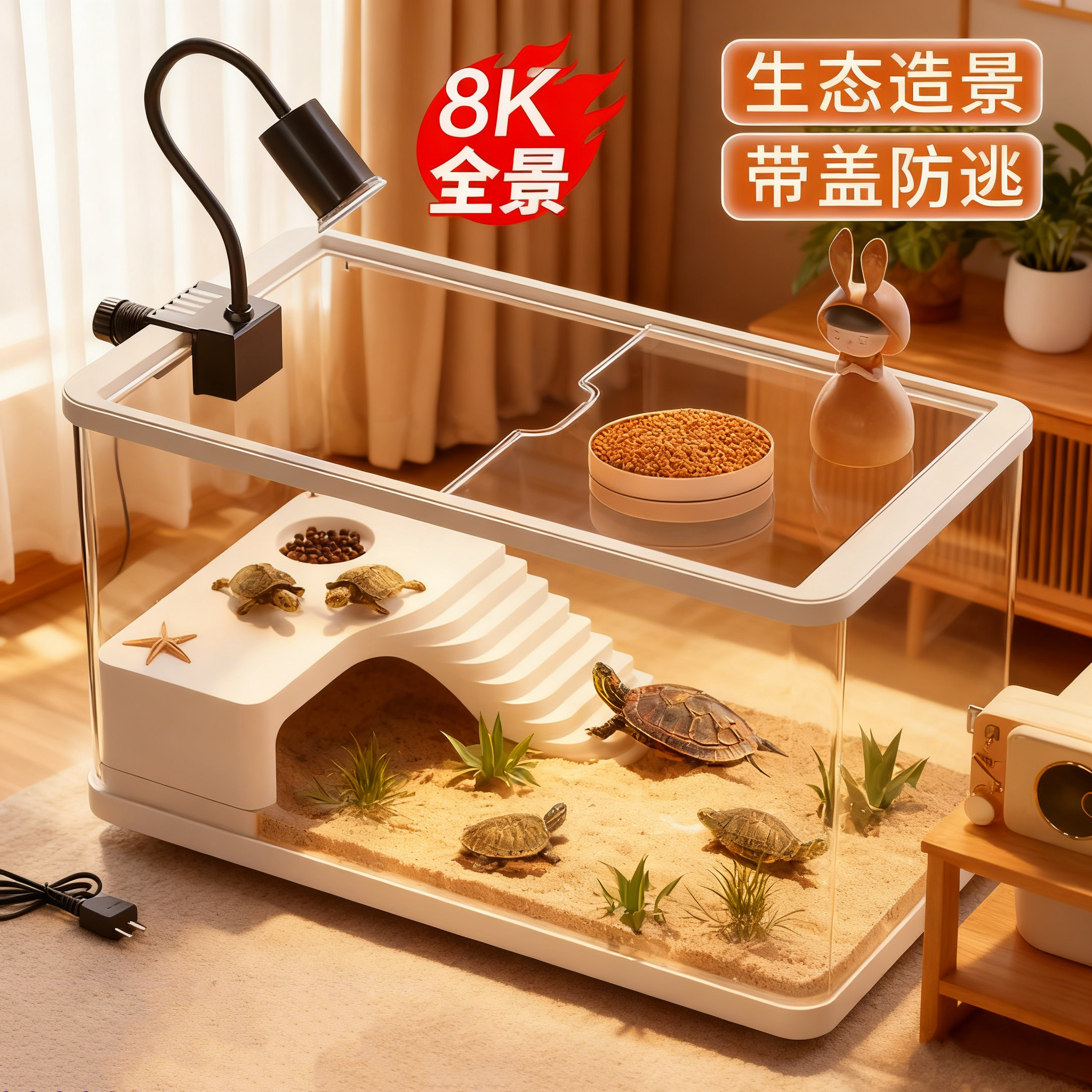 乌龟饲养缸寄居蟹养殖箱生态造景