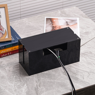 插线板收纳盒桌面电源线整理盒大号加厚拖板插座电缆线遮丑神器