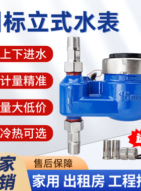 水表家用自来水表4分6分 出租屋专用国标高灵敏立式水表DN15/DN20