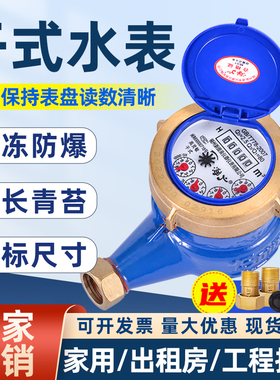旋翼式干式自来水表4分/6分家用出租房专用DN15/20国标高灵敏水表