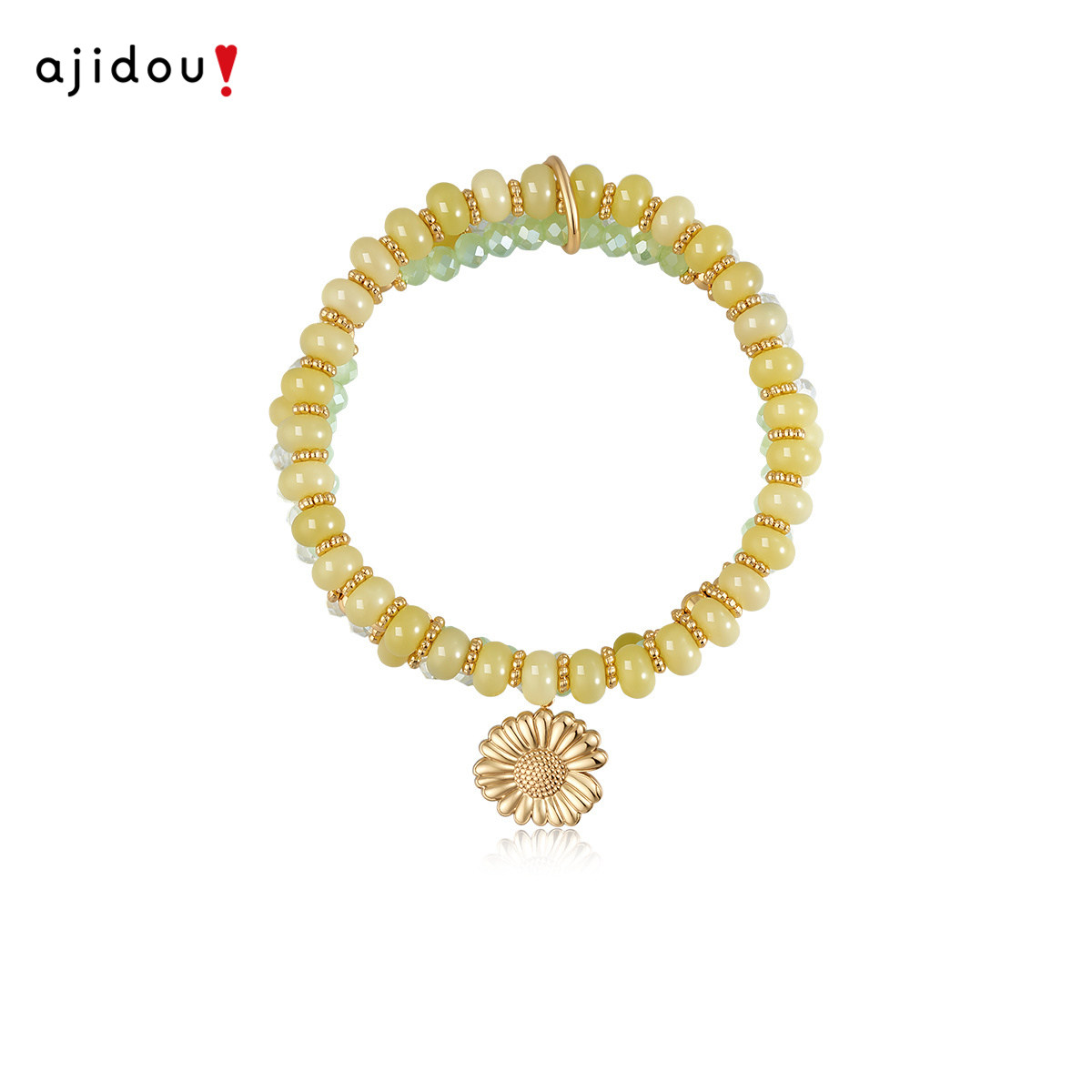阿吉豆AJIDOU手饰女款菊花和田玉手串2026新款送女友礼物手链饰品