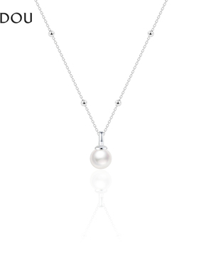 阿吉豆AJIDOU项链女款S925银珍珠项链爆款小灯泡毛衣链轻奢锁骨链
