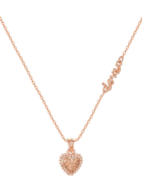 阿吉豆AJIDOU项链女休闲优雅爱心吊坠闪耀锆石专柜同款颈链锁骨链