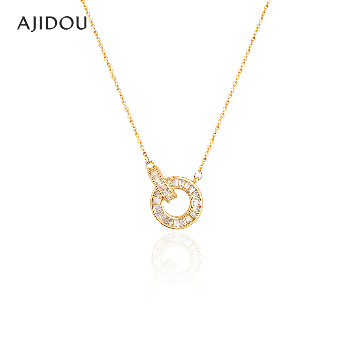 AJIDOU阿吉豆项链女款时尚罗马圆环颈链