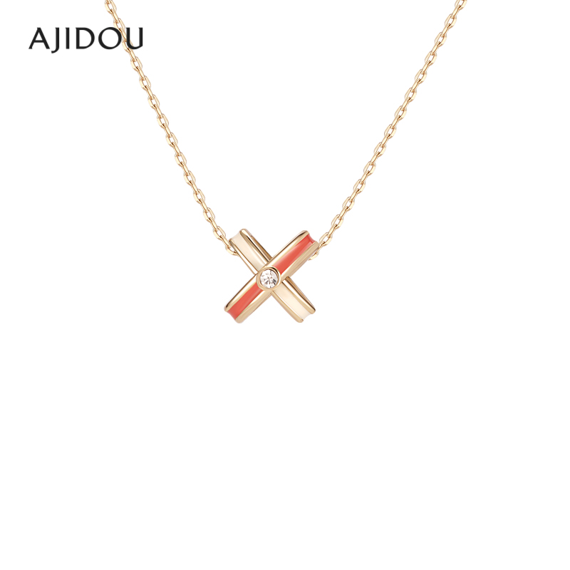 阿吉豆合金锆石项链时尚精致优雅