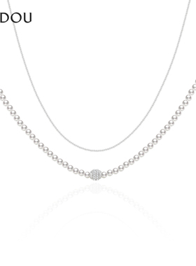 阿吉豆AJIDOU项链女锁骨链双层叠戴短复链轻奢高级感颈链时尚配饰