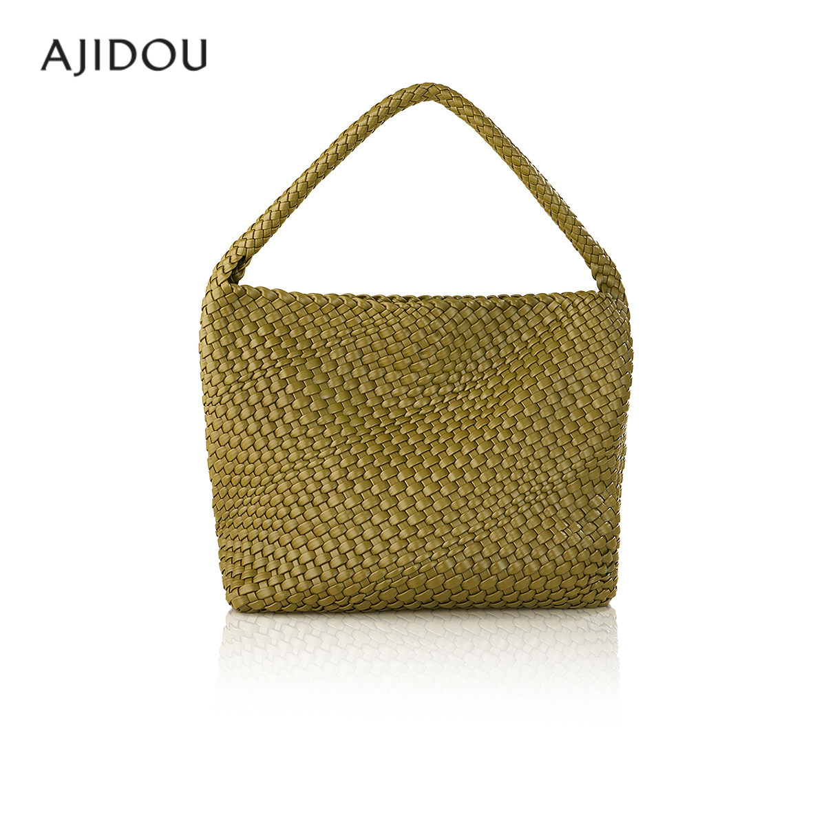 阿吉豆AJIDOU单肩包女款大容量包包时尚设计感斜挎包菜篮子手提包