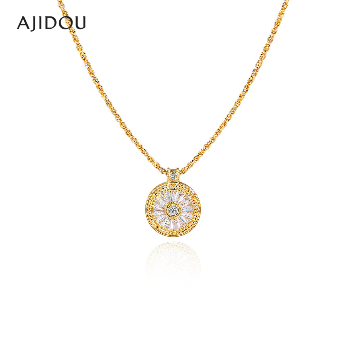 阿吉豆AJIDOU项链女款八芒星罗盘吊坠轻奢高级感太阳花颈链锁骨链图片