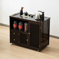 Di động bàn trà gỗ nguyên khối bàn trà phòng khách ban công bàn cà phê bàn ​​văn phòng bộ trà Bộ ấm đun nước tích hợp trà bên tủ bàn trà vuông mặt đá