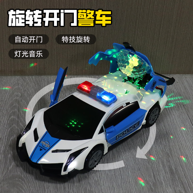 儿童开门警车玩具变形小汽车电动旋转宝宝会唱歌跳舞男女孩0-3岁5