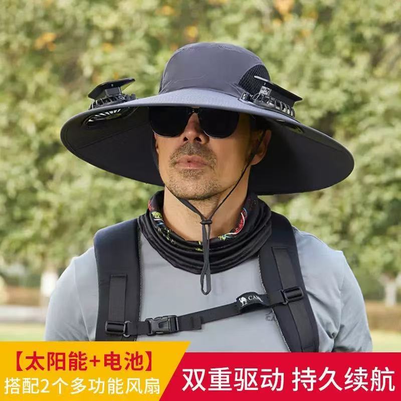 跨境太阳能遮阳防晒帽夏