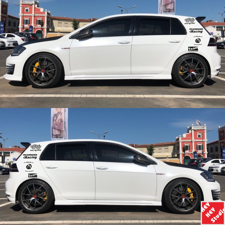 大众高尔夫7.5i 7 6 GTI R改装车贴叶子板车身装饰贴纸C柱个性拉