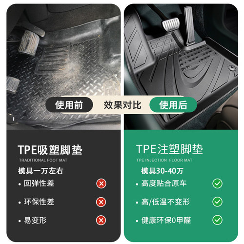 全注塑TPE脚垫适用于奥迪A4LA6L E5 A7LQ3 Q5L A3L高边环保半包围