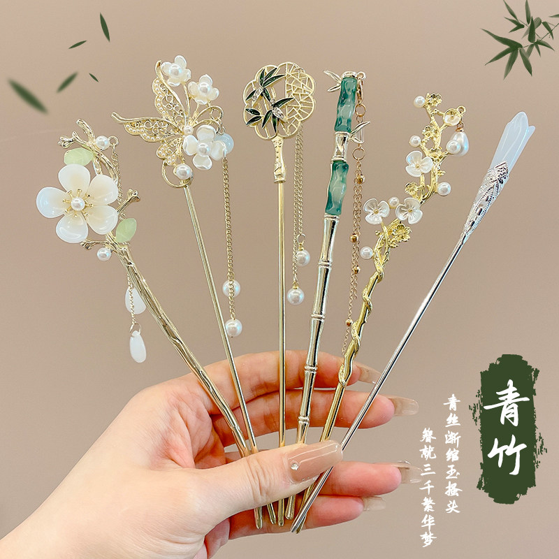 儿童古风汉服发饰高级感盘发簪国风马面裙簪子头饰女童新中式发钗