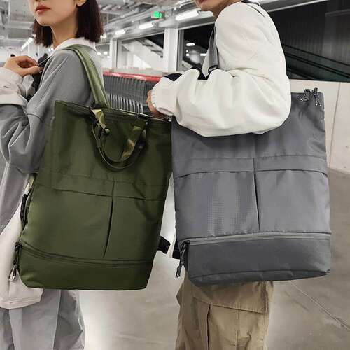 潮酷大容量工装托特包个性时尚多用途学生书包韩版休闲背包旅行包