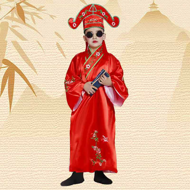 儿童古装江南四大才子服装唐伯虎戏剧秀才小生衣服公子西门庆服装