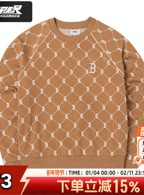 MLB官方长袖套头衫男女装2025秋季新款运动服情侣卫衣3AMTM0144