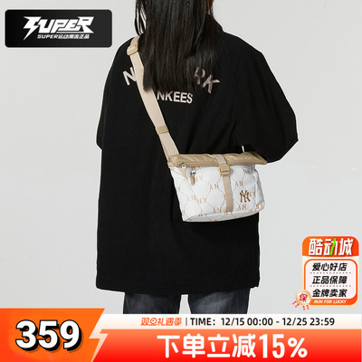 MLB官方女士斜挎包25秋季新款潮流时尚老花休闲包男女同款单肩包