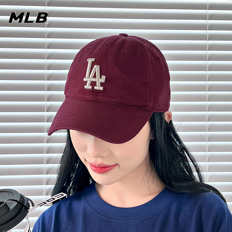 MLB正品LA鸭舌帽男女同款帽子2025新款户外运动休闲遮阳帽棒球帽