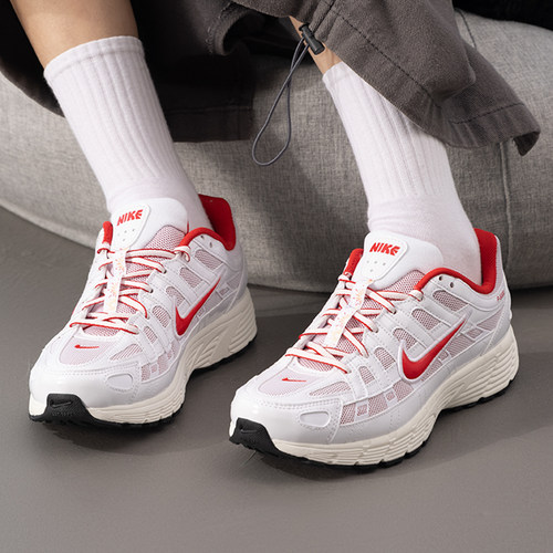 耐克儿童鞋2026春季新款P-6000网面透气复古红潮流休闲鞋运动鞋女