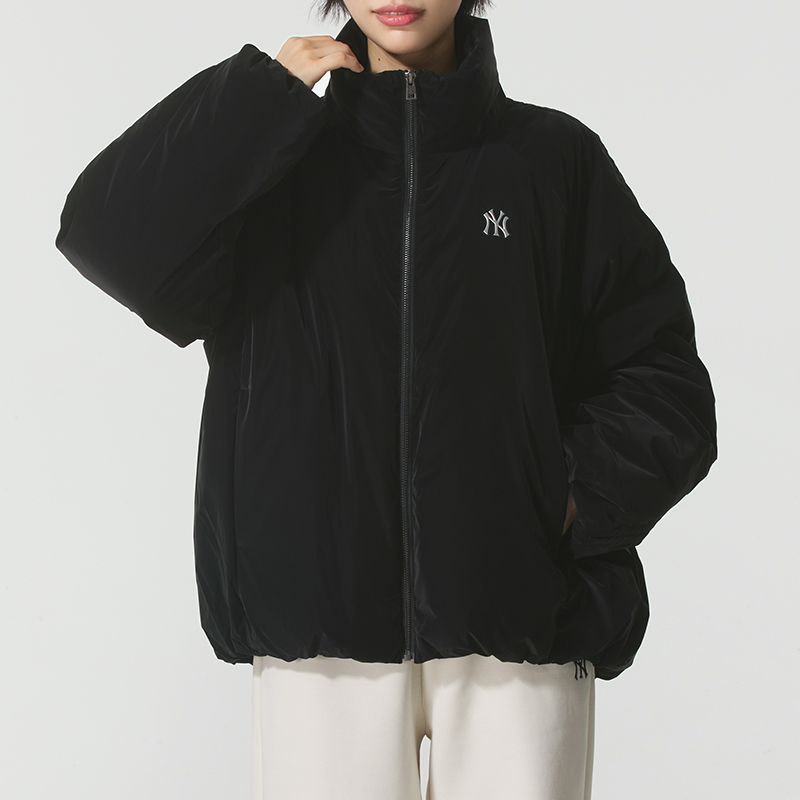 MLB 官方正品纯黑色羽绒服2025冬季新款时尚面包服保暖女上衣夹克