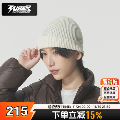 MLB儿童保暖毛线帽绒线帽2025冬季新款男童女童针织休闲套头帽子