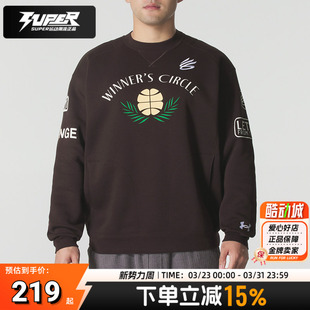 加绒保暖休闲装 套头衫 运动服宽松舒适长袖 安德玛官方圆领卫衣男款