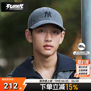 MLB正品水洗牛仔帽子2026新款男女同款鸭舌帽休闲棒球帽3ACPVV14N