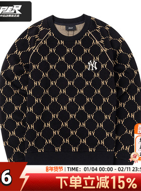 MLB官方长袖卫衣男女装2025秋新款运动服情侣打底套头衫3AMTM0144