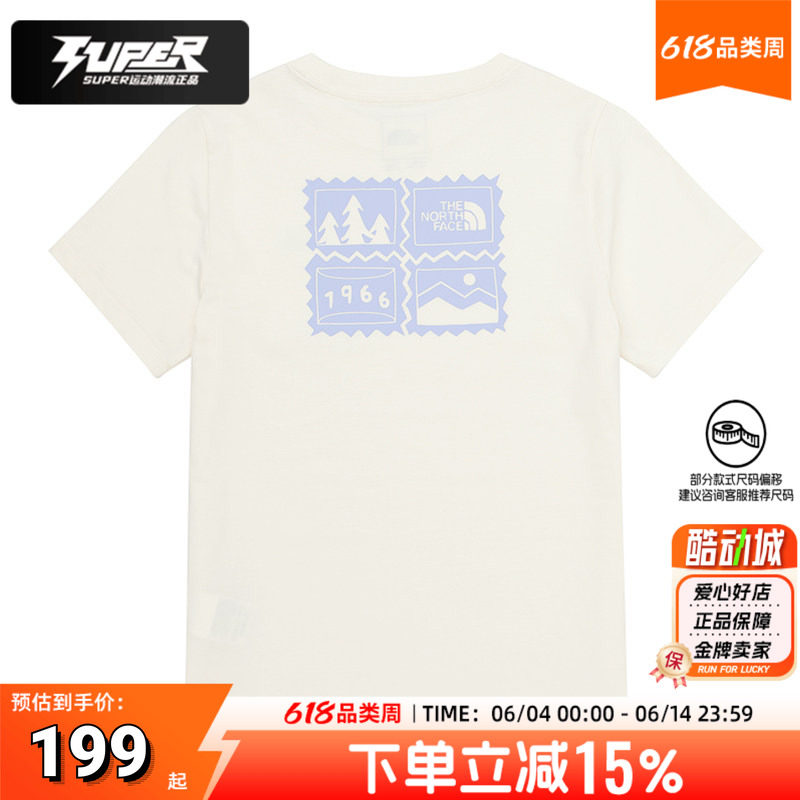 TheNorthFace北面正品女装圆领短袖上衣夏季新款邮票印花休闲T恤