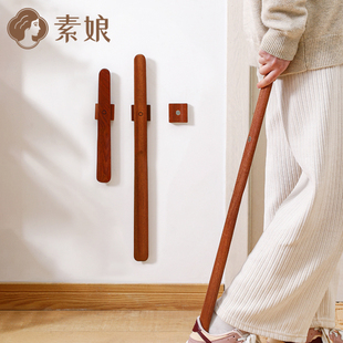 素娘实木长柄鞋拔子磁吸孕妇免弯腰懒人穿鞋神器老年人提鞋器家用