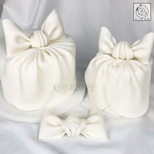 白小狐唯美蝴蝶结模具翻糖干佩斯切模女神生日4寸6寸DIY蛋糕装 饰
