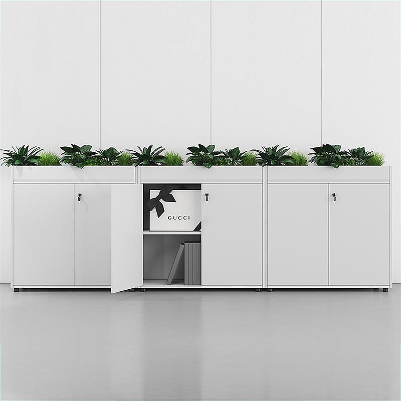 文件柜隔断花槽柜资料收纳杂物柜落地式办公室柜子矮柜储藏办公柜